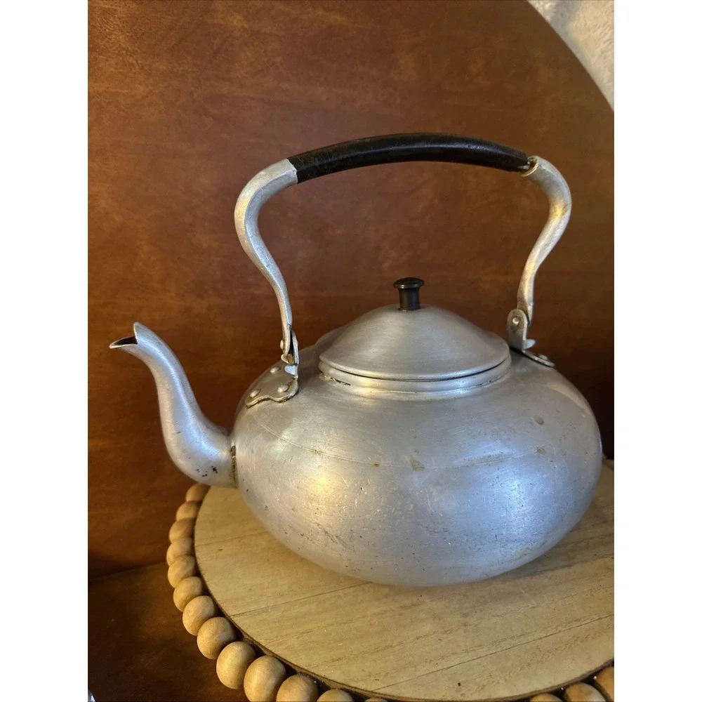 VTG British Colony Viking  Teapot Aluminum Tea Kettle Hong Kong Just For Show